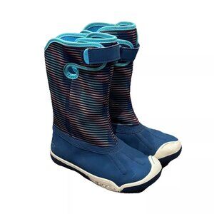 Plae Thandi WP Boots Toddler Blue Nubuck Mix Leather Waterproof Pull On Size 10